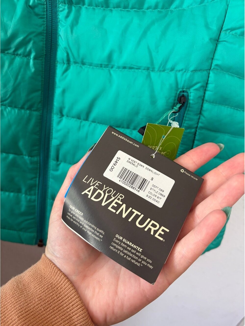 NWT Eddie Bauer Women's FirstAscent Downlight StormDown 800 Fill Vest Emerald Gr - Picture 3 of 5